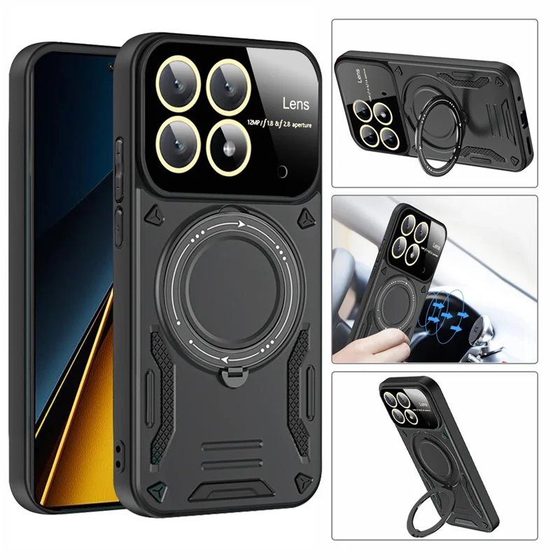 Pre Poco X6 Pro 5G Armor Armor Magsafe Magnetic Wireless Case pre Poko Little X6 X6 PRO X6PRO POCOX6PRO KRYT PRÍRUČKA STAND