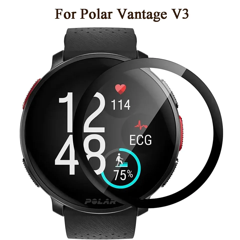 Pre Polar Vantage V3 Smart Watch Band Full Cover HD Clear Plating Soft Pet PMMA Film 3D Curved Screen Protector