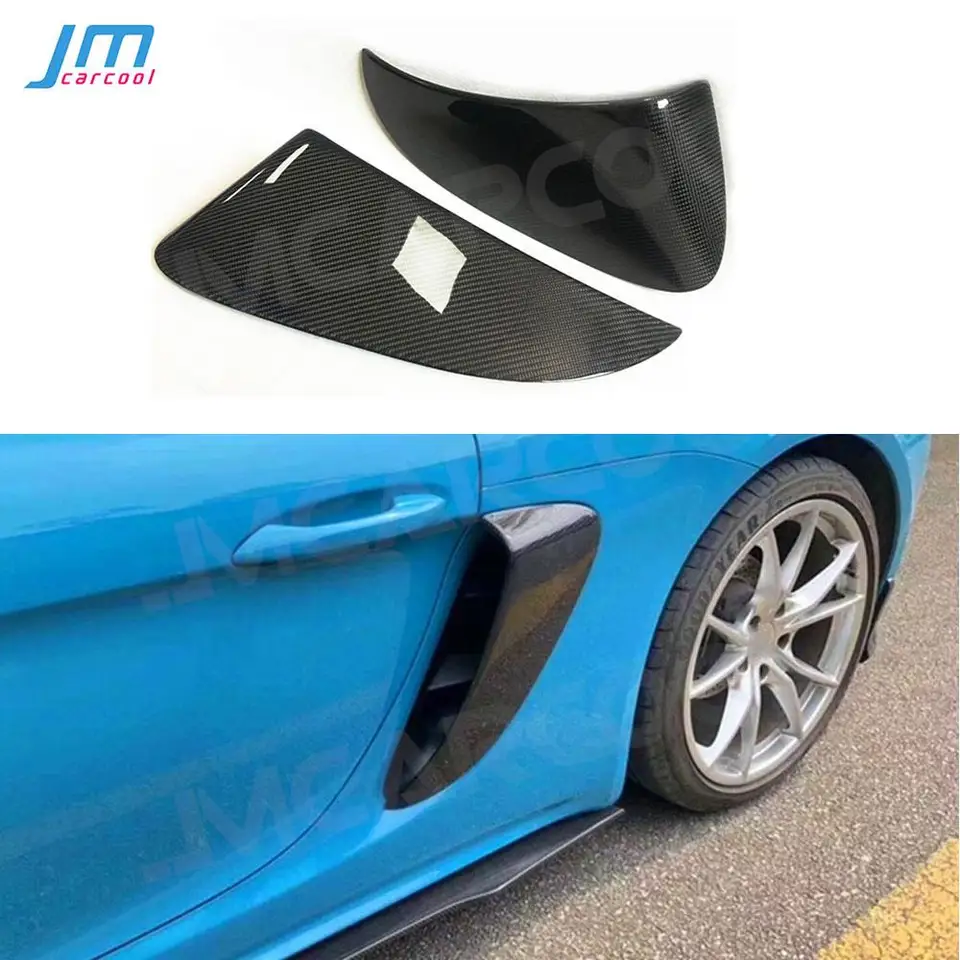 Pre Porsche 718 Cayman Boxster Base S. 2016-2019 Zadný blatník Vzduchový vetracia výbava pokrýva exteriérový nálepka na nálepku na uhlíkové vlákna