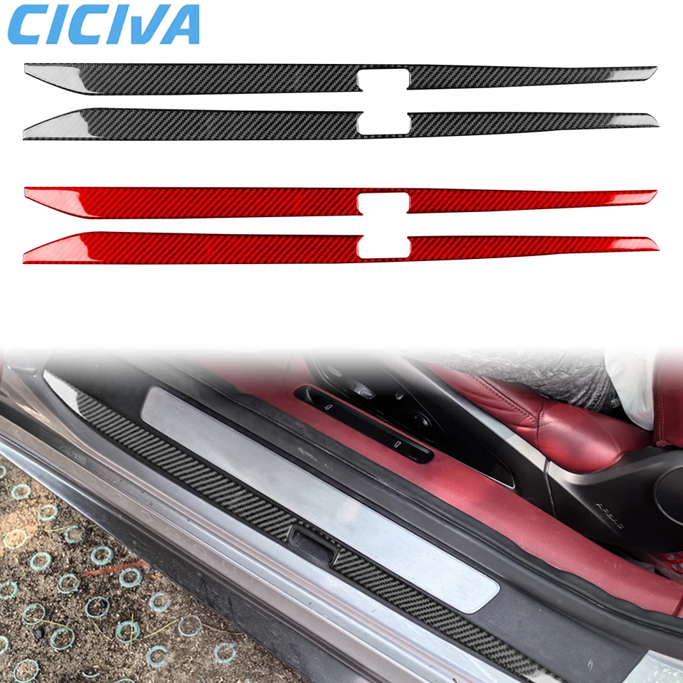 Pre Porsche 992 911 2019-2024 Prahový panel z uhlíkových vlákien Prahová hodnota Vonkajšie príslušenstvo vozidla Interiérové ​​nálepky na ladenie mäkkého krytu