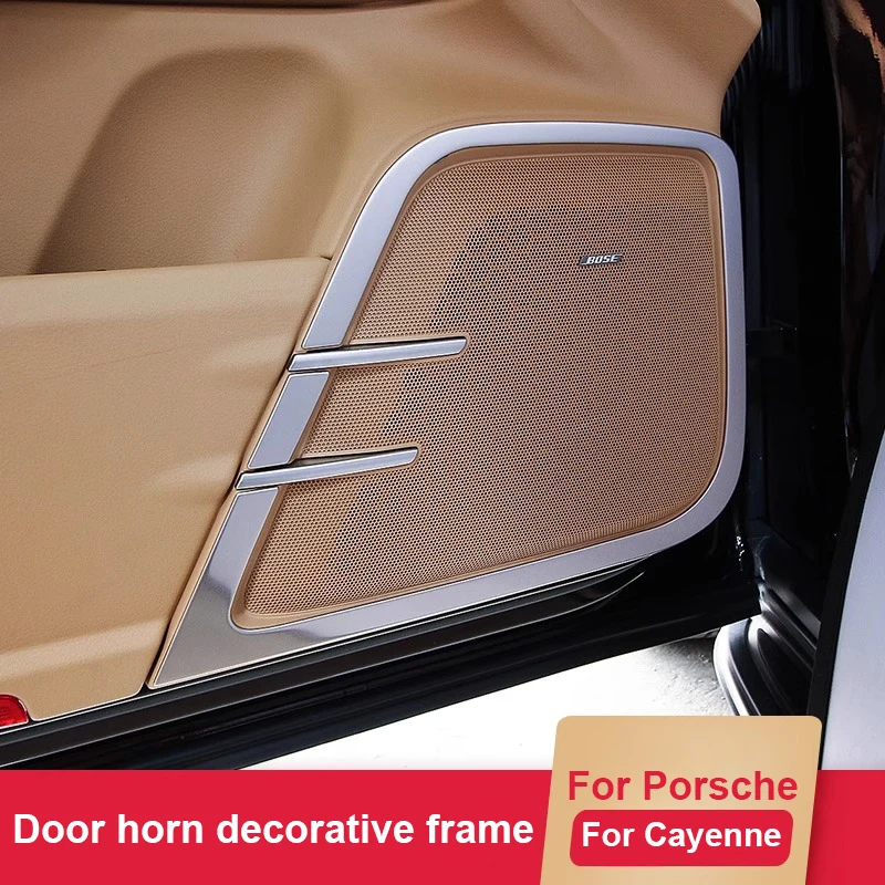 Pre Porsche Cayenne 2011 2012 2013 2014 2015 2016 2017 Car Strieborná z nehrdzavejúcej ocele Reproduktor Rohový prsteň Occrative Rámový kryt