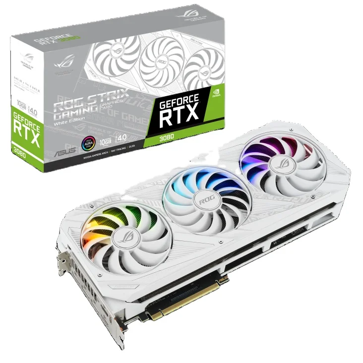 Pre použité Rog Strix RTX3080 LHR 10G White GPU Card GeForce 30 Series Gaming Card 3080