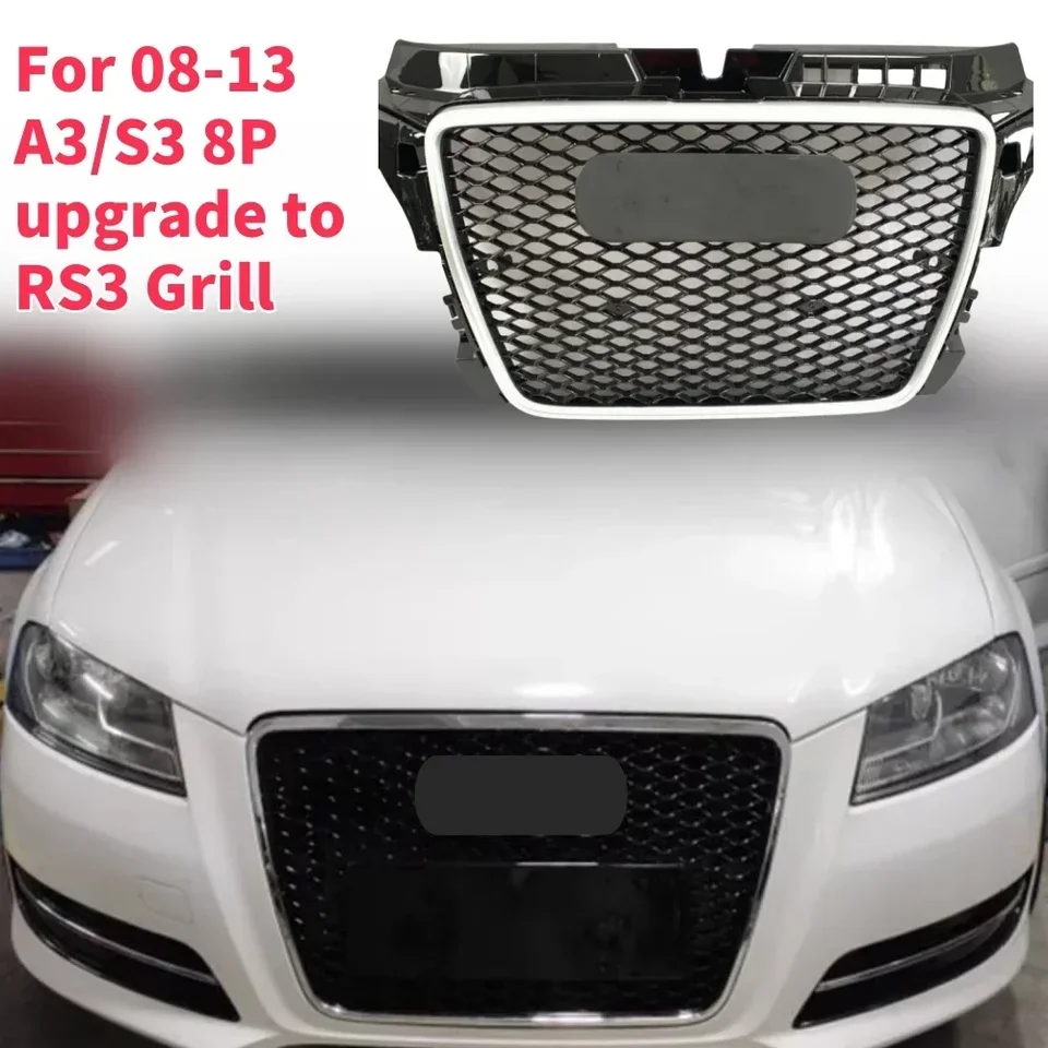 Pre predný šport RS3 Sport Hex Hex Honeycomb Hood Grill pre A3/S3 8p 2009 2010 2012 2012 2013 Nový