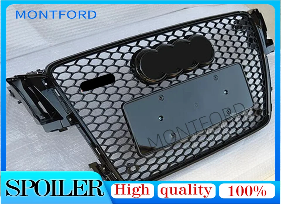 Pre predný šport RS5 Sport Hex Hex Mesh Honeycomb Hood Grill Gloss Black pre Audi A5/S5 B8 2008 2009 2010 2011 2012 2012 2013 2014 2014 2015