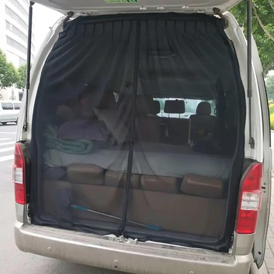 Pre prehliadku vlastného pohybu VW T5 T6 zabranite Sunshade Car Tailgate Mosquito Net Mount Mount Camping Zadný kmeňa Ventilácia Mesh