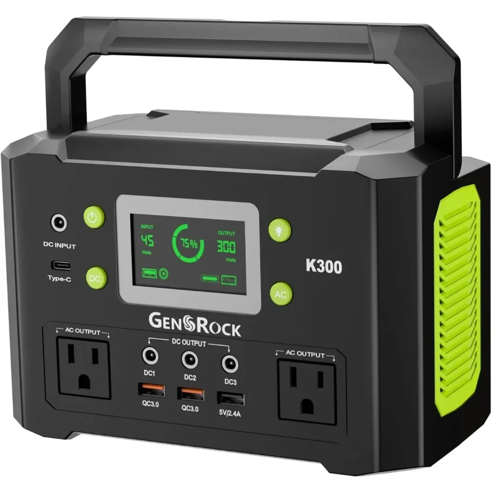 Pre prenosnú elektráreň, solárny generátor čistej sínusovej vlny 110V/300 W, 222Wh záložná lítiová batéria s striedavou zásuvkou/QC