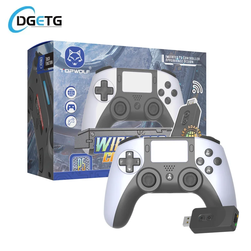 Pre presné ovládacie riadenie PS5 WiFi GamePad pre PlayStation 5 PC Gamepad Vibrácie Plynulé pripojenie s adaptérom 2.4G