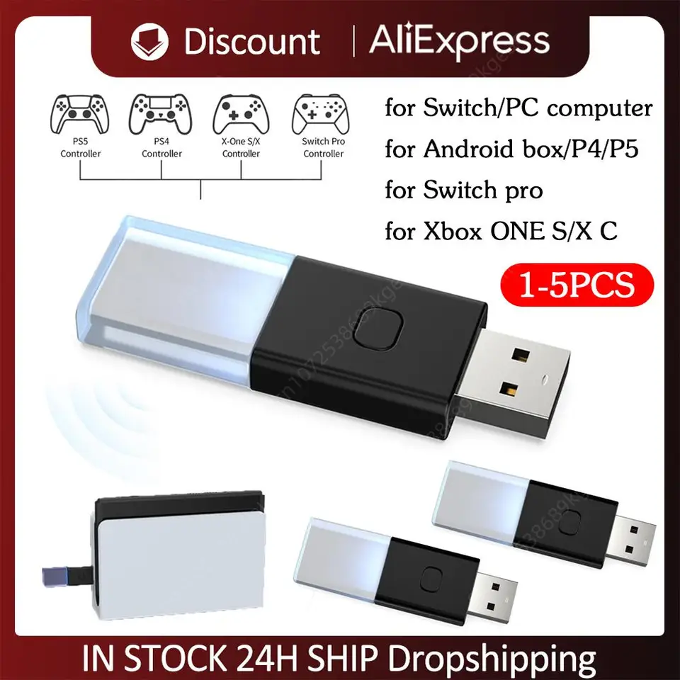 Pre prijímač USB Nintendo Switch pre Xbox One S/X Wireless Game Controller Bluetooth kompatibilný 5.0 Dongle Adapter pre PS4/5