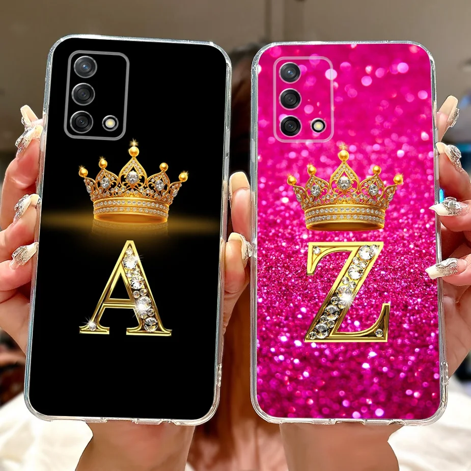 Pre prípad Oppo A74 4G Oppo Reno6 Lite New Crown Letters Ovel Soft Slim Telefón puzdro pre Oppo A95 Reno 6 Lite Oppoa74 Oppoa95 Shell