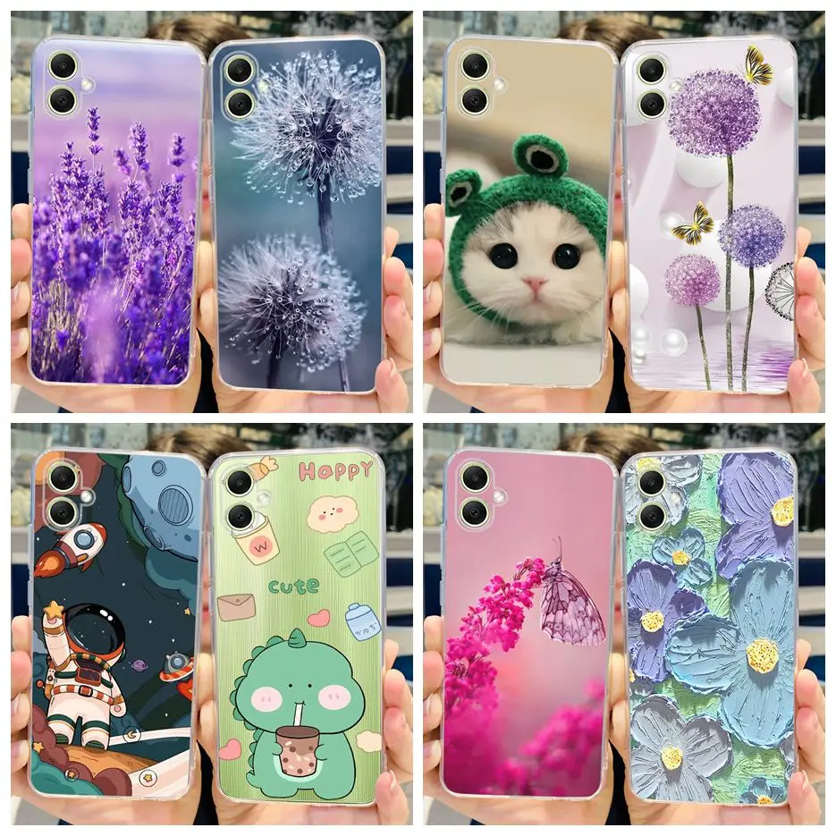 Pre prípad Samsung Galaxy A05 Case 2023 Nový módny maľovaný kryt číry silikón mäkký puzdro TPU pre Samsung A05 A 05 SM-A055F vrecká