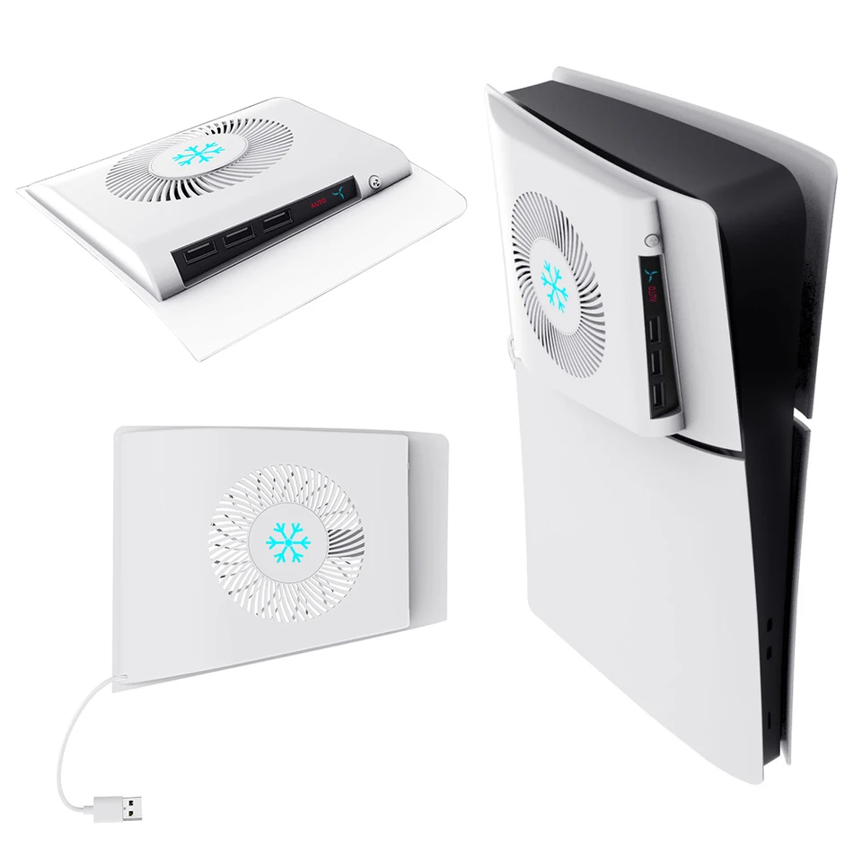 Pre PS5 Slim Console chladiaci ventilátor bočné chladenie ventilátora na bočnú teplotu Ovládanie chladiaceho krytu ventilátora pre PlayStation 5 Slim