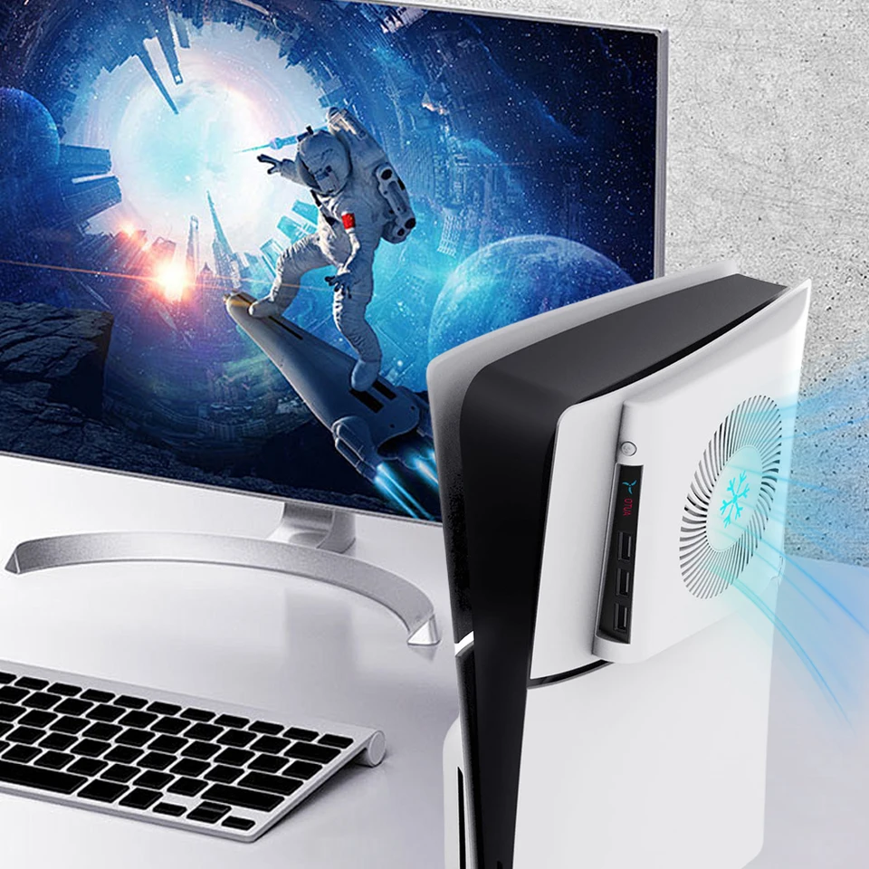 Pre ps5 Slim Console Cooling Fan Console pre tiché chladič chladiča externého chladiča ventilátora pre PlayStation 5 Slim Accessories