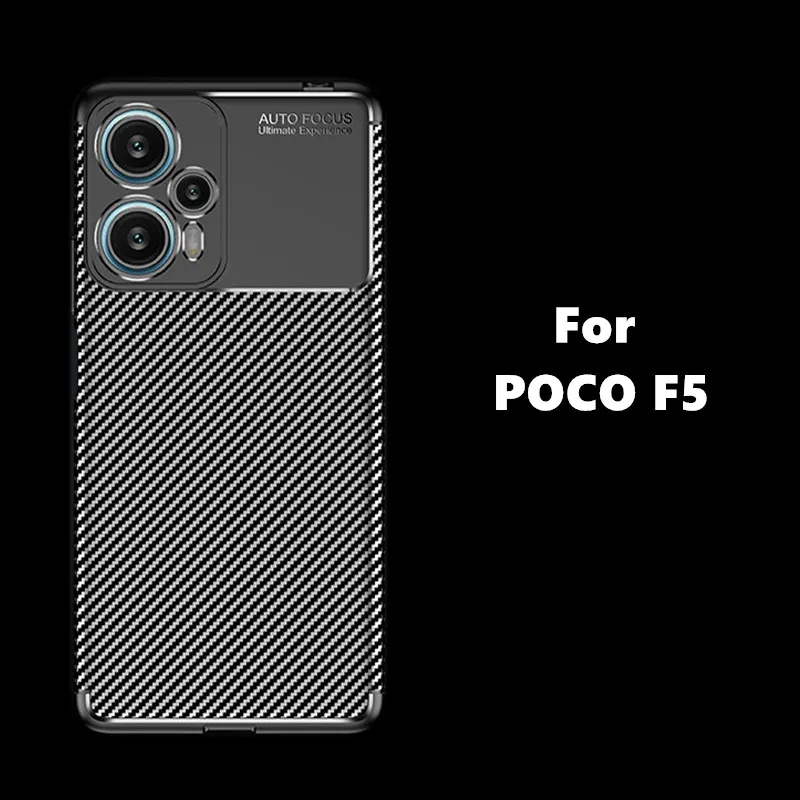 Pre puzdro Poco F5 pre Xiaomi POCO F5 5G kryt 6,67 palca nepriestrelný matný uhlíkový vlákno mäkký silikónový nárazník pre POCO F5 5G Fundas