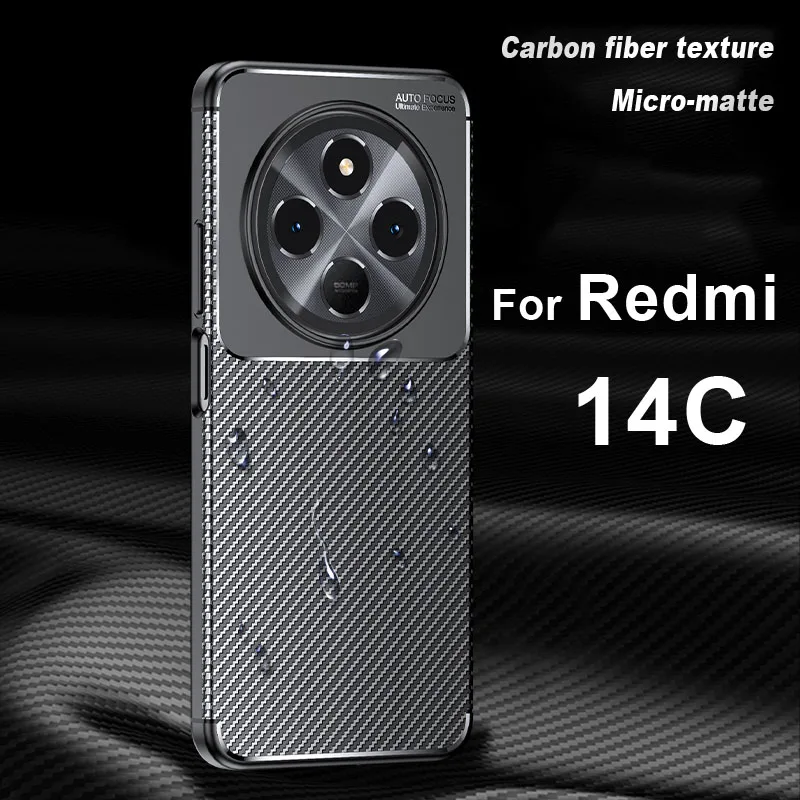 Pre puzdro Xiaomi Redmi 14C Redmi 14C Cover Gumber Silikone Luxuy TPU Ochranný telefón Capa Redmi 14C Case -Strap odolný v puzdre