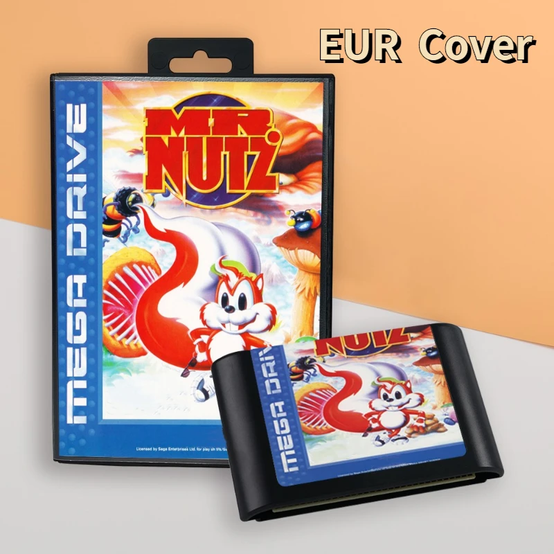 Pre pána Nutz Eur Cover 16bit Retro Game Cabtridge pre konzoly videohier Sega Genesis Megadrive