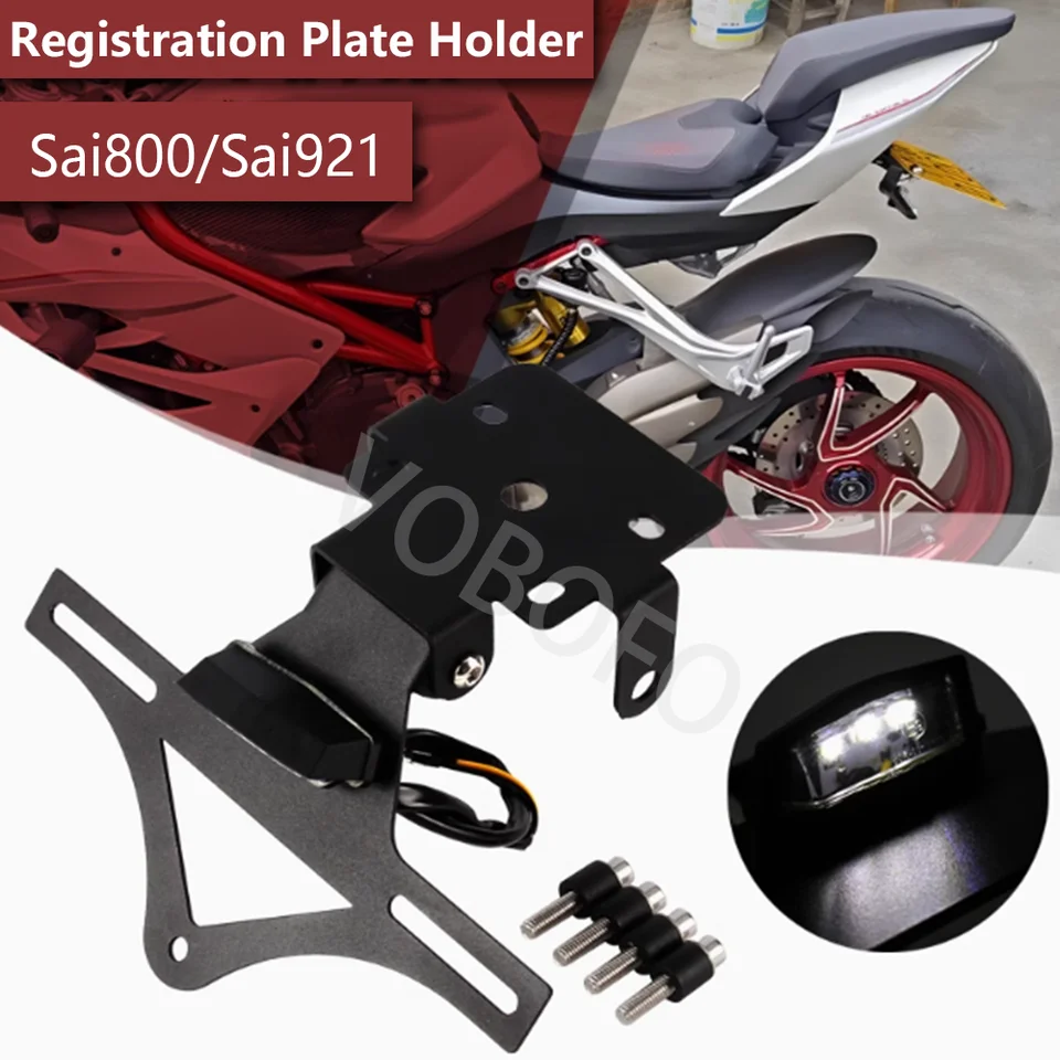 Pre QJMotor SAI800 SAI921 Motocyklové príslušenstvo Držiak Držiak Zadný rámec Špičkovej značky s LED svetlom