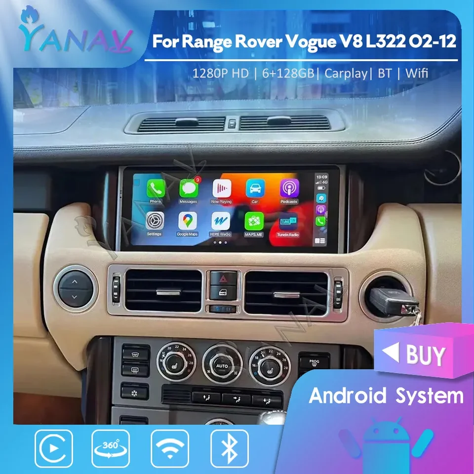 Pre Range Rover Vogue V8 L322 2002-2012 Car Audio 2 Din Android Auto Stereo Touch Screen Multimedia Video Player CarPlay