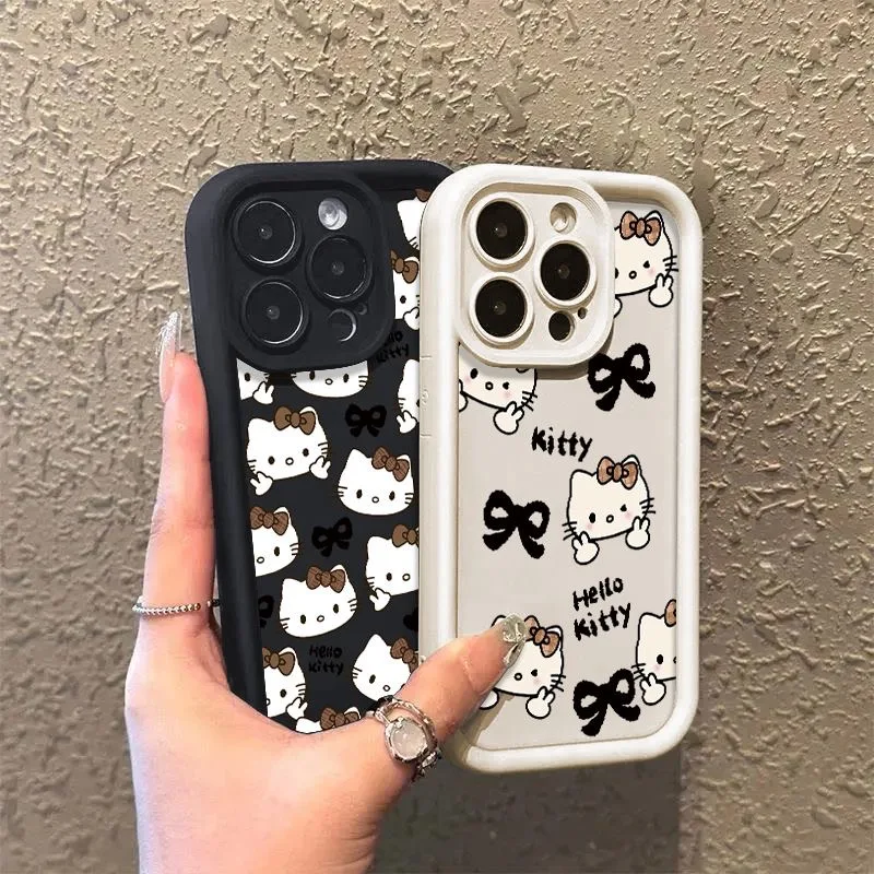 Pre Realme 8 Pro 8i 9i 10 Pro 11 Pro Plus C67 C55 C53 C33 C31 C35 C21 C25Y Bowknot Hello Kitty Plain viacposchod s viacerými prípadmi mäkkého telefónu