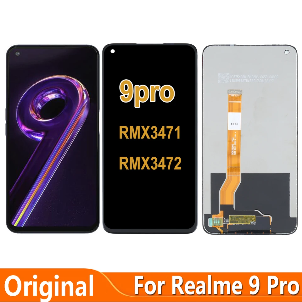 Pre Realme 9 Pro 9Pro RMX3471 RMX3472 LCD DISPLEY DOTATLE DIGISITER DIGIZITER OPRAVY ČASŤ