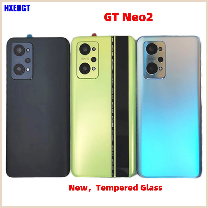 Pre Realme GT NEO 2 zadný kryt veka NEO2 s fotoaparátom sklenený objektív Zadná batéria sklenené dvere puzdro Puzdro Smartphone