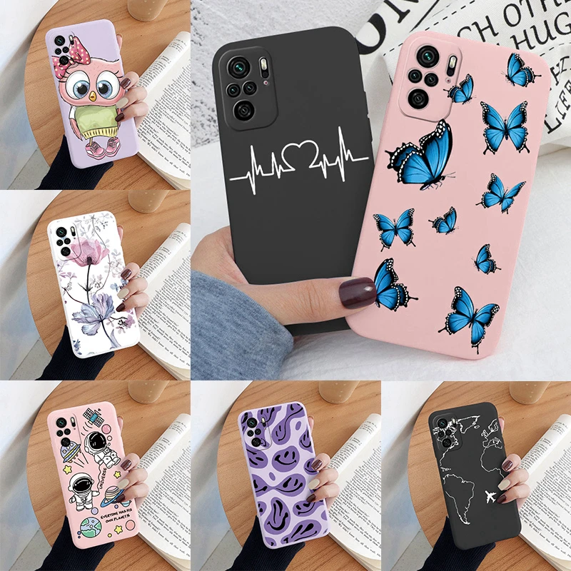 Pre Redmi Note 10 Pro 10s Puzdro farebná tvár Soft TPU Fundas Fundas Shock odolný voči nárazu zadný kryt pre Xiaomi Redmi Note 10 Bags
