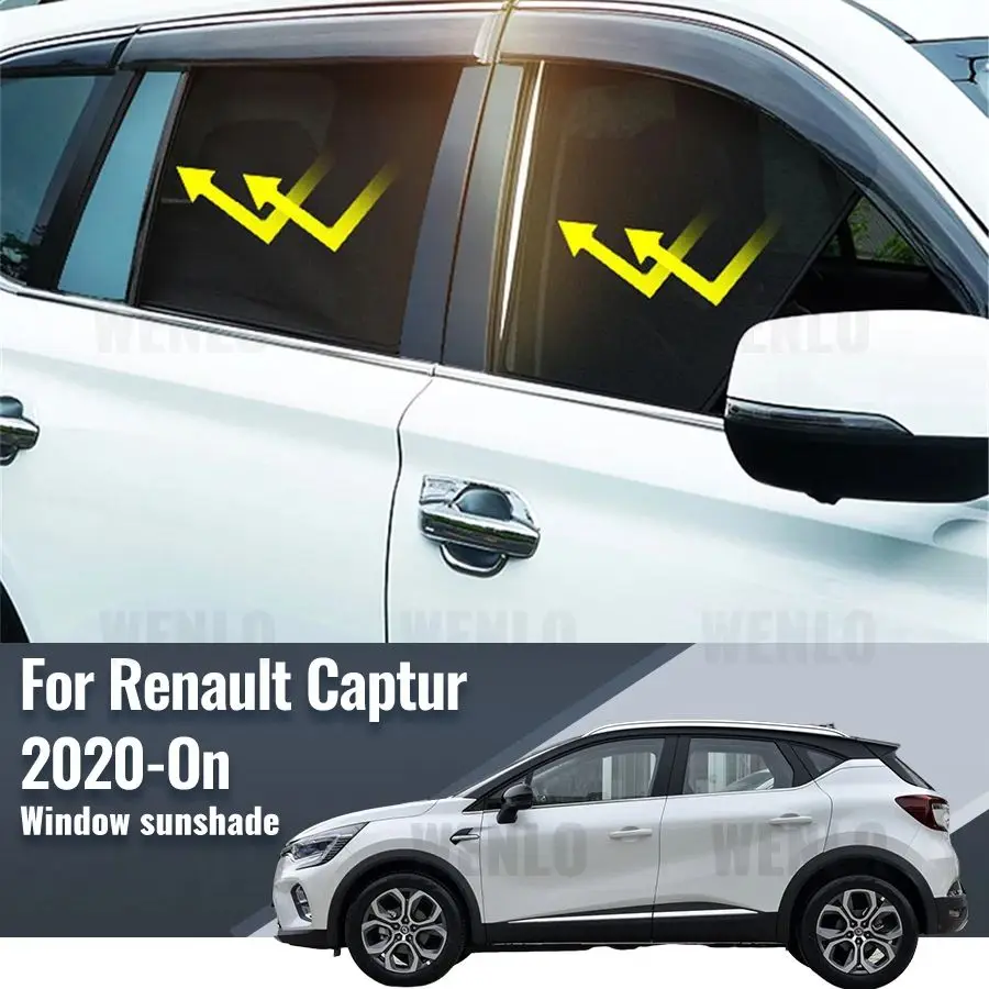 Pre Renault Captur 2020 2021 2022 2023 2024 Magnetické auto Sunshade predné čelné sklo rámca Zadné bočné okno Slnko odtieň slnečného okna