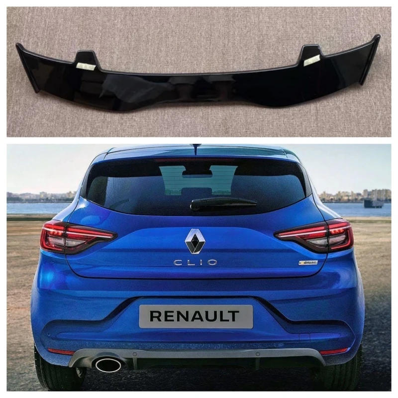 Pre Renault Clio 5 Rs 19-20 ABS Plastik Spoiler Hatchback Atap Sayap Belakang Kit Aksesori Eksterior Untuk Renault Clio