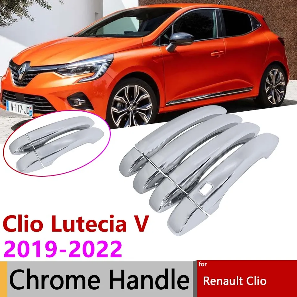 pre Renault Clio Lutecia 5 V MK5 BF 2019 2020 2021 2022 Chrome Robustná rukoväť kľučky dverí Styling Styling Príslušenstvo Protect Film Film