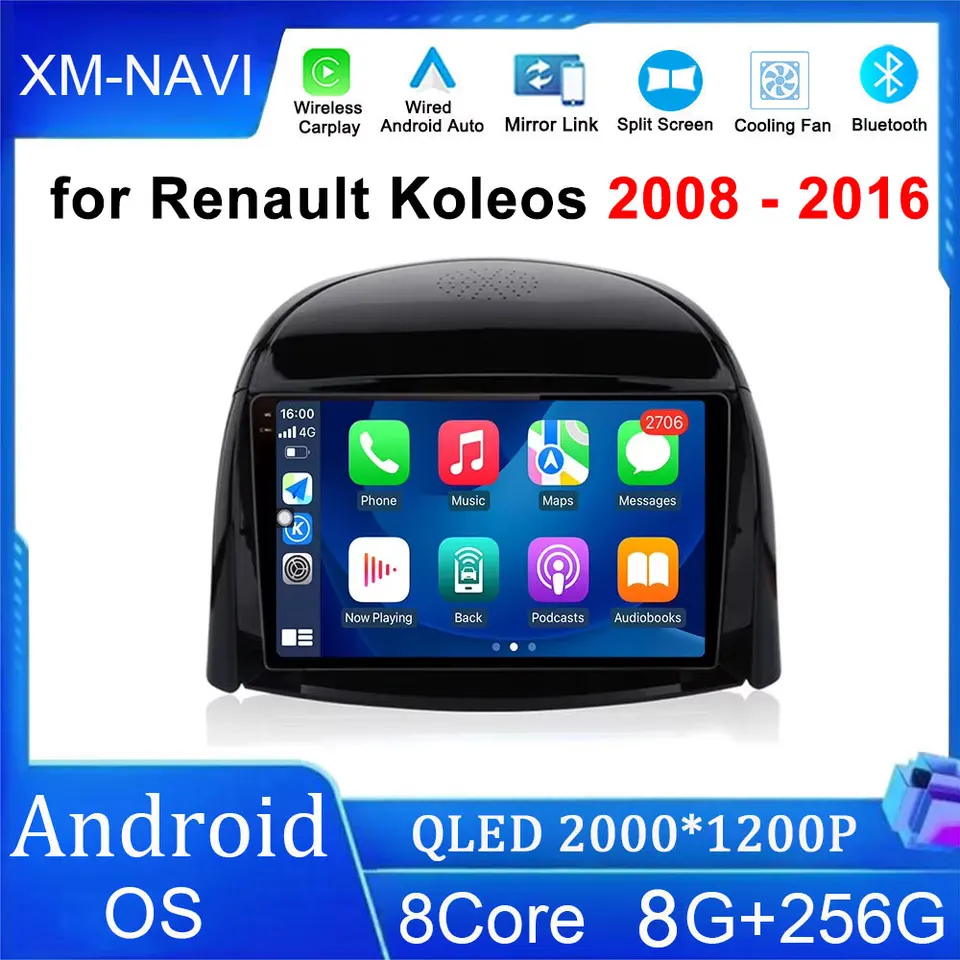 pre Renault Koleos 2008 - 2016 Android Auto Car Radio Multimedia Video Player GPS Navi 4G WiFi CarPlay Autoradio DSP Stereo