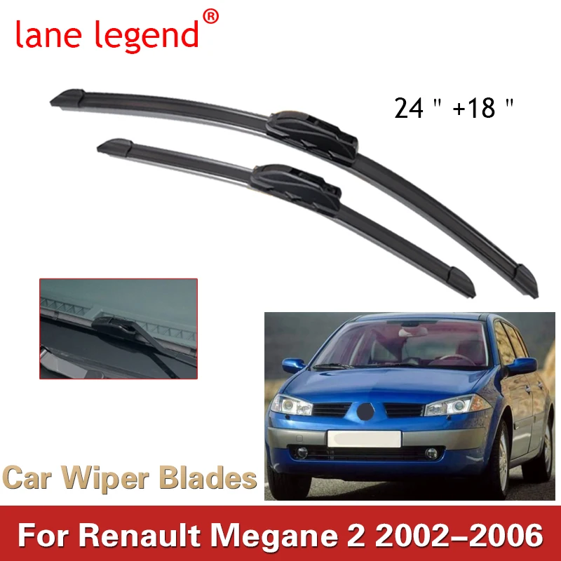 Pre Renault Megane 2 predné zadné stieračky Blades Cutter Accessories Jes Hook 2002-2006 2002 2003 2004 2005 2006