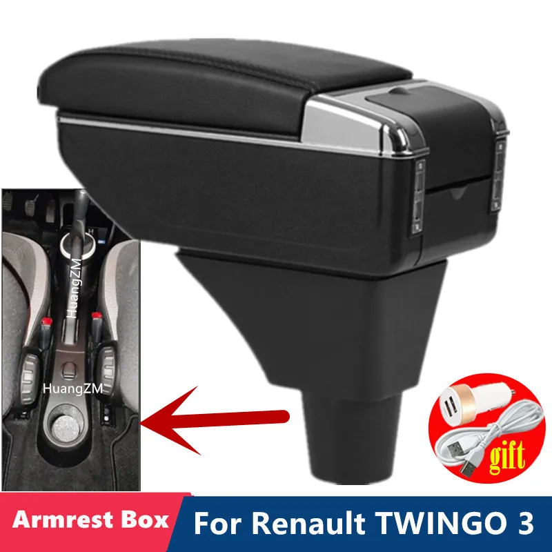 Pre Renault Twingo lakťové skrinky pre Renault Twingo 3 Storage Box Storage Box Internal Evidental Equater Entofit USB nabíjanie automobilových príslušenstiev