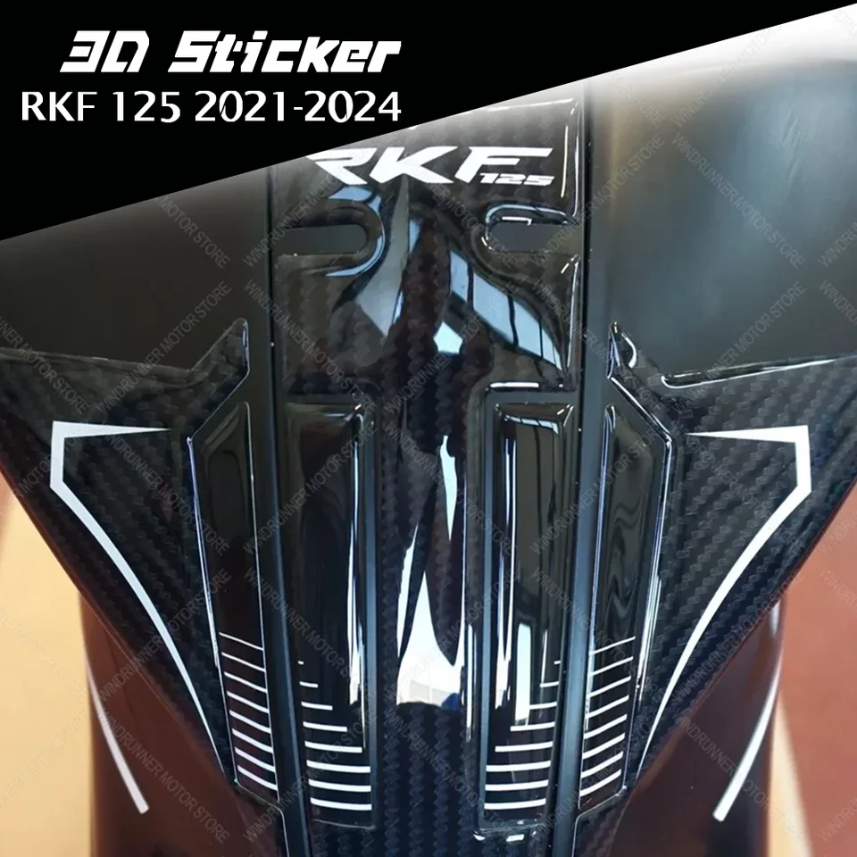 Pre RKF 125 2021-2024 Motocyklové príslušenstvo Koprava s nálepkou na vankúšiku s ochrannou nádržou 3D epoxidová živica ochranná nálepka