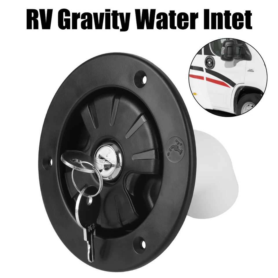 Pre RV čln Camper Trailer White Caravan Accessories Gravity Sladká voda výplň RV príslušenstvo Vstupný filter Lockovable 80 mm