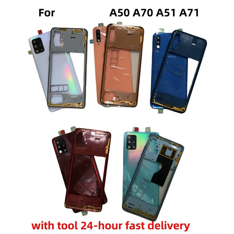 Pre SA Galaxy A50 A505 A70 A51 A515 A71 A715 BYSING PINY SPATRE RÁM Kryt zadný kryt zadného krytu Zadný kryt kamery