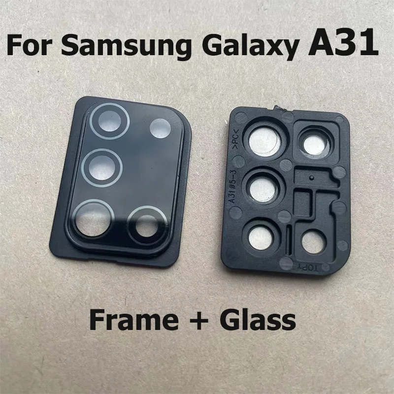Pre Samsung Galaxy A31 sklenený sklenený šošovkový sklenený kryt s výmenou držiaka rámu