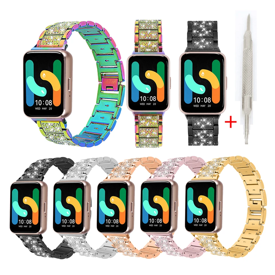 Pre Samsung Galaxy Fit 3 Strap Breast Ocen Band Fulll Diamond Cathet Correa pre Samsung Galaxy Fit 3 SM-R390 hodinky