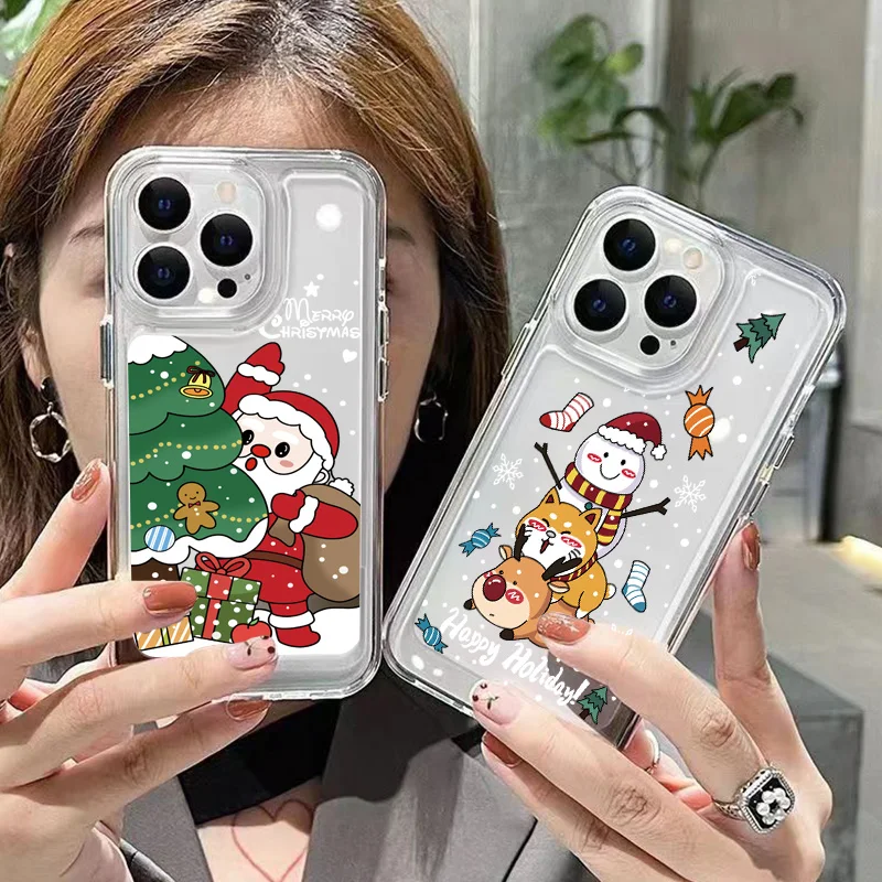 Pre Samsung Galaxy S23 Ultra Case Capa pre Samsung S22 S24 Ultra S21 plus A32 A13 A53 A54 TPU TPU Cover vianočné kreslené jelene Funda