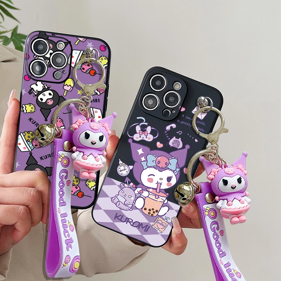 Pre Samsung Galaxy S7 S8 S9 S10 S20 S21 S22 S23 S24 Plus Ultra Fe Ice Cream Kuromi Case s Keychain