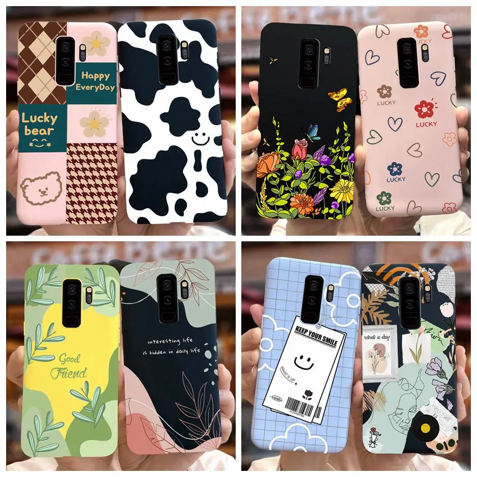 Pre Samsung Galaxy S9 Plus Case S9+ G965F Nový módny umelecký maľovaný kryt Soft Soft TPU Telefón pre Samsung Galaxy S9 S9+ zadný kryt