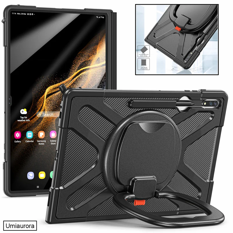 Pre Samsung Galaxy Tab S8 S9 S10 Ultra 14,6 palca 2024 SM-X920 SM-X910 SM-X900 TABULE PANET 360 ROTOVANIE KROKOVÝ KRYT PC Kryt PC
