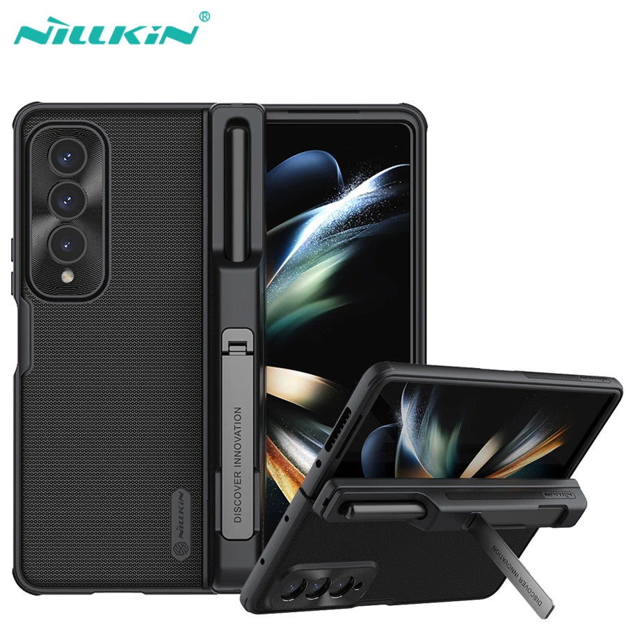 Pre Samsung Galaxy Z Fold 4 puzdro pre Z Fold 5 Case Nillkin Super Frosted Shield Skladací zadný kryt Kick stojan s vreckom S-Pen