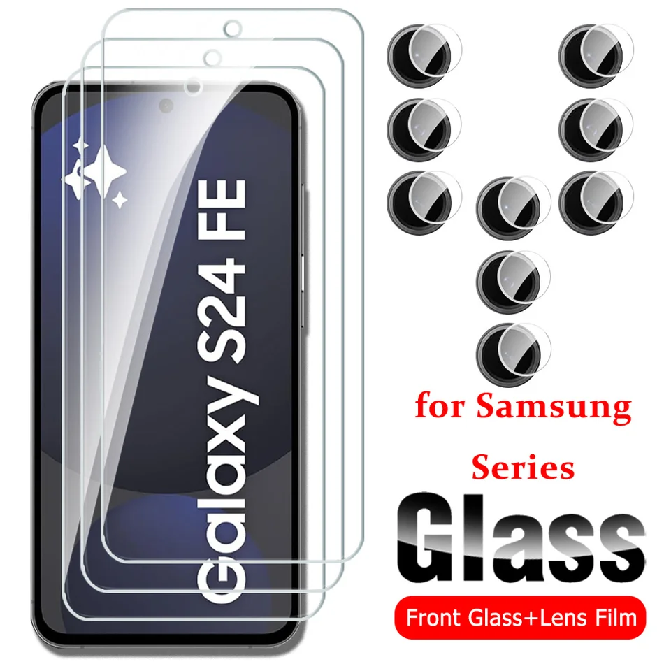 Pre Samsung S24 Fe Glass 6in1 Tempered Glass Camera Film Samsung Galaxy S23 S21 S20 Fe 4G 5G Protect Screen Screen Screent S24FE S23FE S20FE