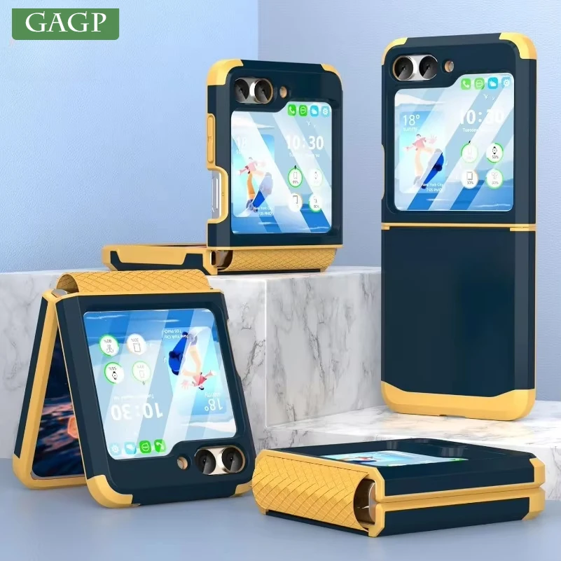 Pre Samsung Z Flip 6 Armor Case Luxury Heavy Duty PC TPU Elastický pásový kryt remienka pre Samsung Galaxy Z Flip 3 4 5 6 Zflip 5 6