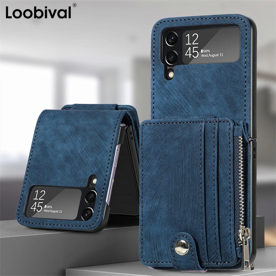 Pre Samsung Z Flip4 5G Zflip 5 Flip 4 Flip5 2-v-1 karta kože kožené puzdro pre Galaxy Z Flip5 Split Zip Wallet Sholet odolný voči nárazu