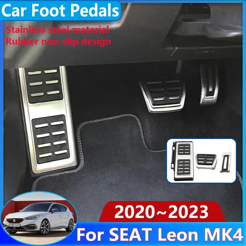 Pre sedadlo Leon Accessories 2020 ~ 2023 2022 Cupra Leon Mk4 Pedále automobilu Non-Slip Gum Restfoot Ochrana podložky z nehrdzavejúcej ocele