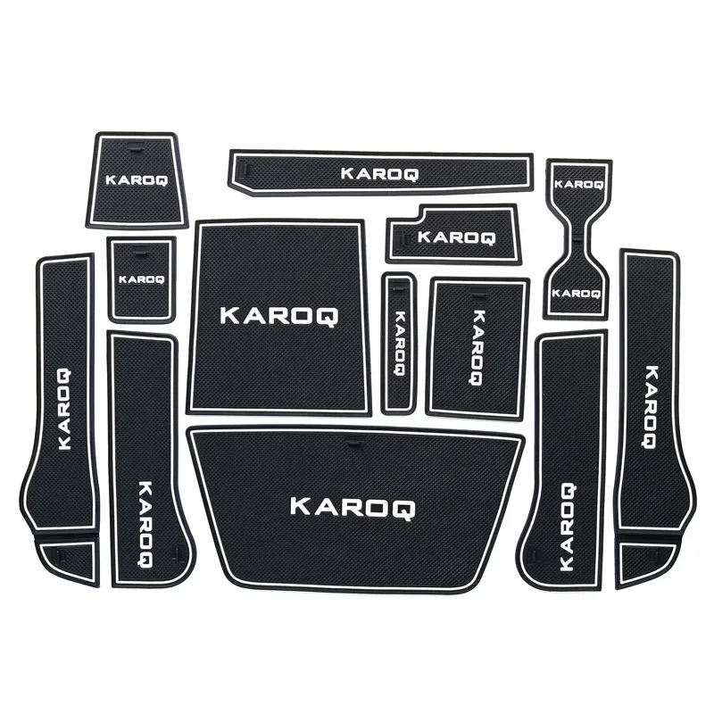 Pre skod Karoq 2018 gumové dvere automobilu slot s dňom podložky s vodou pohár proti šikanovanej ochrannej podložke Interiérový dekoráciu Doplnky
