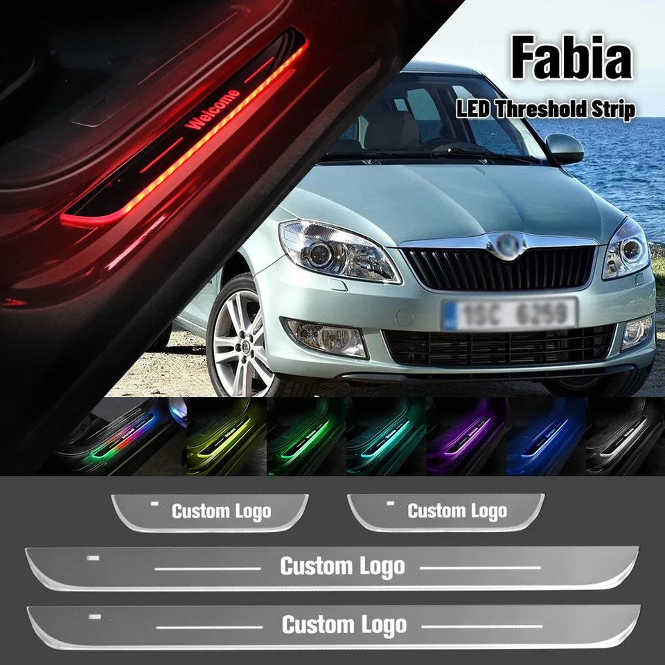 Pre skoda Fabia 6y 5J NJ PJ MK1 MK2 MK3 MK4 DOOR SILL SILL LOGE LOGO LED LED VIDKA PREAL PREAL LAMP Príslušenstvo