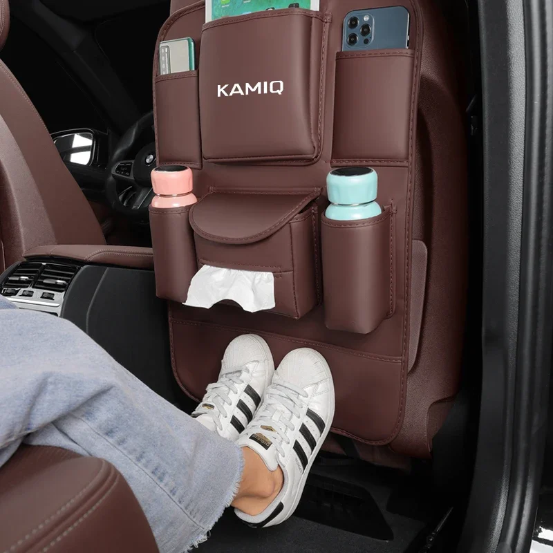 Pre SkoDa Kamiq Yeti Superb Octavia Karoq Organizátor autosedačiek sedadla Sedobňové vrecko Zadný anti-nosný anti-Kick Pad Auto doplnky