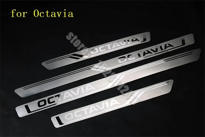 Pre SkoDa Octavia A7 A9 2015- 2020 Dvere Sill Sill Platul Guard z nehrdzavejúcej ocele Kick Pedal Sticker Styling Príslušenstvo