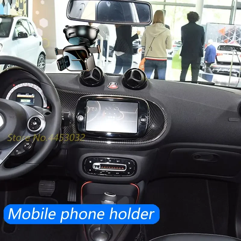Pre Smart Fortwo 451 Forfour 453 450 454 Držiteľ telefónu EQ Držiteľ automobilov Dashboard Dashboard Bracket Mobile GPS Podporuje príslušenstvo